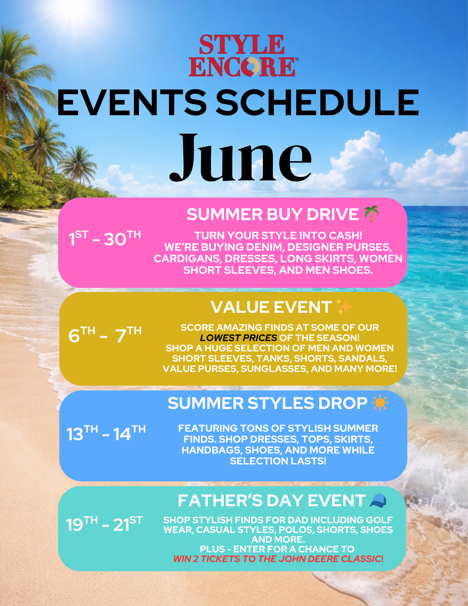 June Events Schedule
